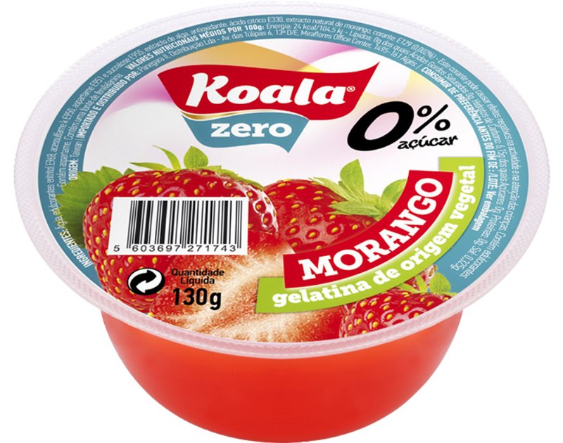 Gelatina Koala Zero De Morango 130 g