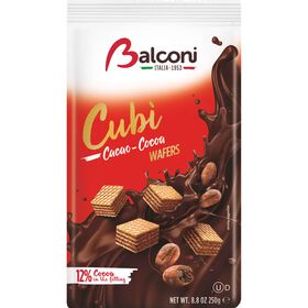Bolachas Wafers Com Recheio Chocolate Cubos Balconi 250 gr