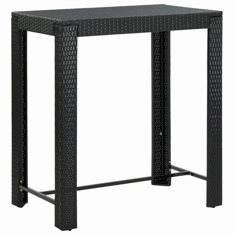 Hkh Mesa De Bar Para Jardim 100X60,5X110,5 Cm Vime Pe - Preto