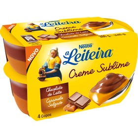Sobremesa Creme Chocolate De Leite E Caramelo Salgado A Leiteira 260 gr (4 Un)