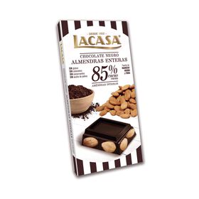 Tablete De Chocolate Negro Com Amêndoa 85% Cacau Sem Glúten Lacasa 200 gr