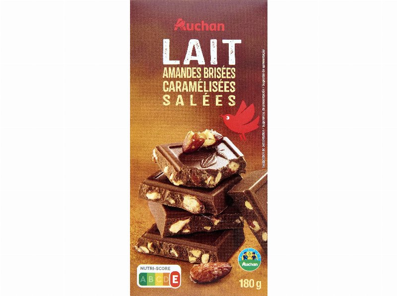 Chocolate Leite Auchan Cultivamos O Bom Com Amêndoas Caramelizadas 180 g