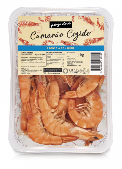 Camarão Cozido 20/30 Fresco Embalado Pingo Doce 1Kg