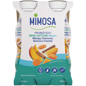 Iogurte Liquído Magro Probiótico Manga, Cenoura, Quinoa E Canela Sem Lactose Mimosa 604 gr (4 Un)