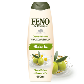 Creme De Banho Hipoalergénico Hidrata Óleo De Oliva E Camomila Feno 650 ml