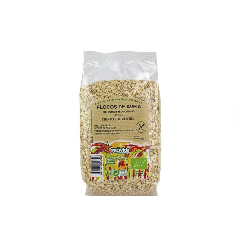 Flocos De Aveia Finos Integrais Bio Sem Gluten Próvida 400 g