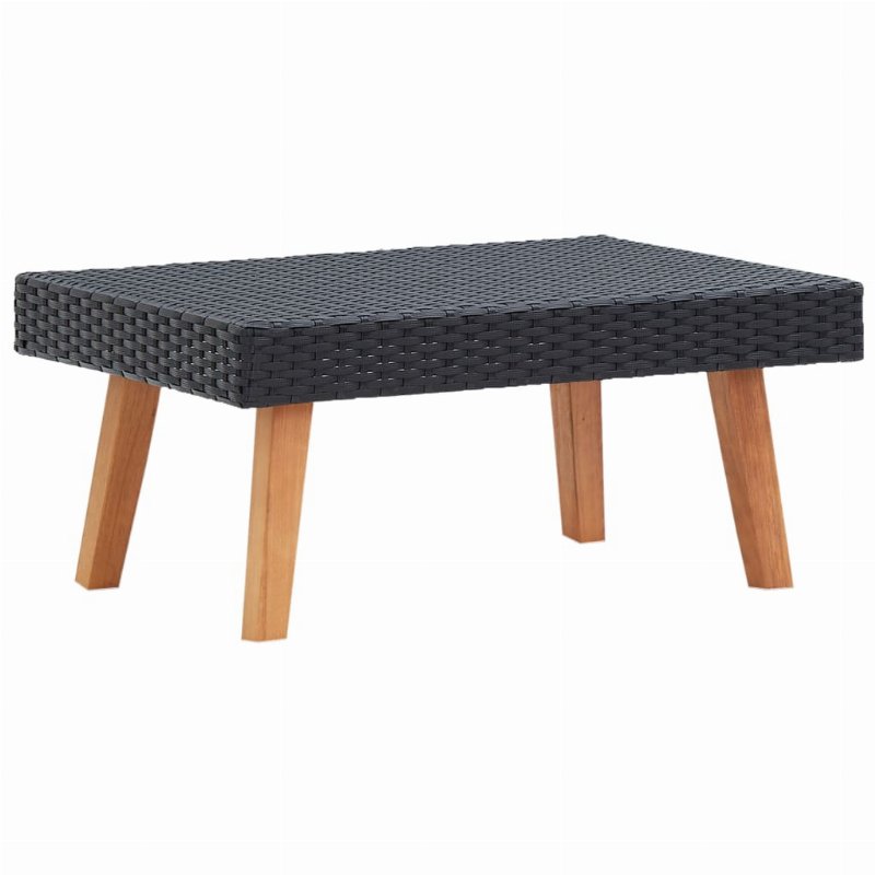 Hkh Mesa De Centro Para Jardim Vime Pe - Preto