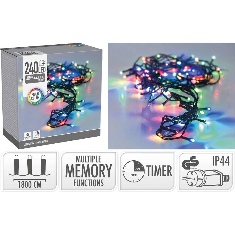 Conjunto 240 Luzes Led Coloridas 8 Funções