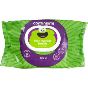 Papel Higiénico Húmido Melão Continente 120 Un