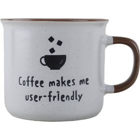 Caneca 285 ml Coffee Makes Me User Friendly Branca Kasa