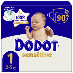 Fraldas Sensitive 2-5 kg T1 Dodot 90 Un