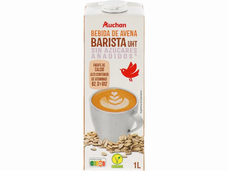 Bebida Aveia Uht Auchan Barista Sem Adição De Açúcares 1 l