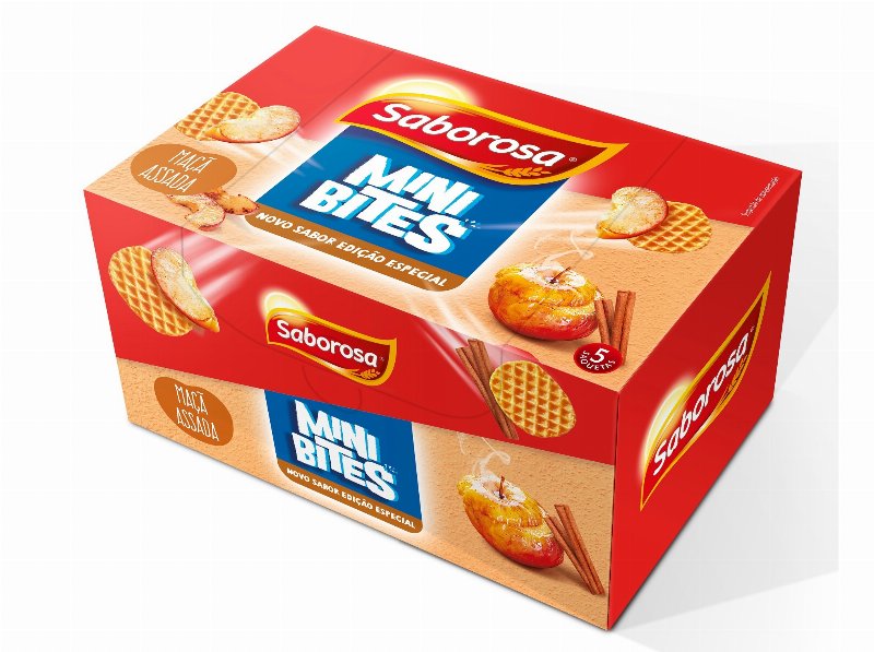 Bolachas Mini Bites Saborosa Sabor Maçã Assada 150 g