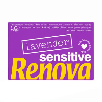 Lenços De Bolso Lavanda Sensitive Pack 4 Renova 6Un