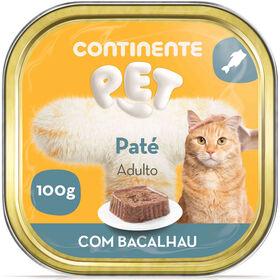 Comida Húmida Para Gato Adulto Paté Com Bacalhau Continente Pet 100 g