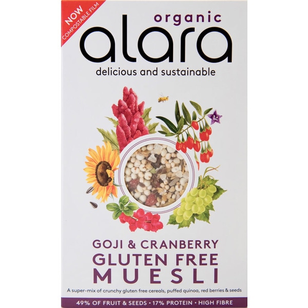 Muesli Com Goji E Arandos Sem Glúten Biológico 450 g