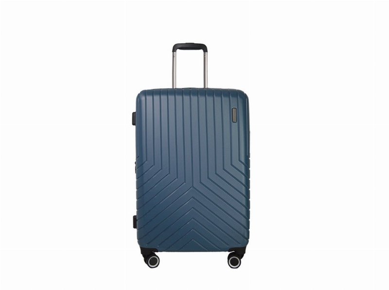 Mala De Viagem Rígida Airport Azul Metal 8 Rodas 45X67X27Cm