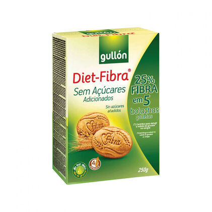 Bolachas Diet Fibra Sem Açúcar Gullón 0.25Kg