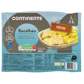Postas Médias De Bacalhau Msc Demolhado Ultracongelado Continente 600 gr