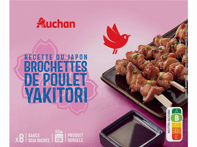 Yakitori Auchan Frango Com Molho Soja 8Un 210 g