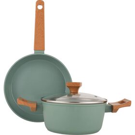 Conjunto Caçarola 20Cm E Frigideira 24Cm Verde Kasa 1 Un