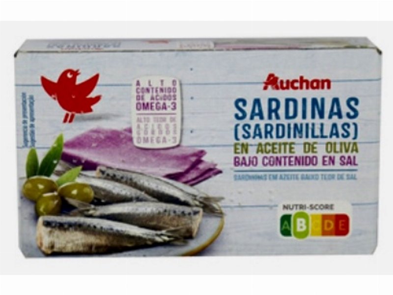 Sardinhas Em Azeite Auchan Baixo Teor De Sal 88(65)G