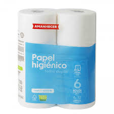 Papel Higiénico Compacto Folha Dupla 6=12Rolos Amanhecer