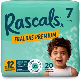 Fraldas Premium +17 kg T7 Rascals 20 Un
