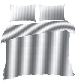 Conjunto Capa Edredão Microfibra 260X240Cm Riscas Cinza Kasa 1 Un