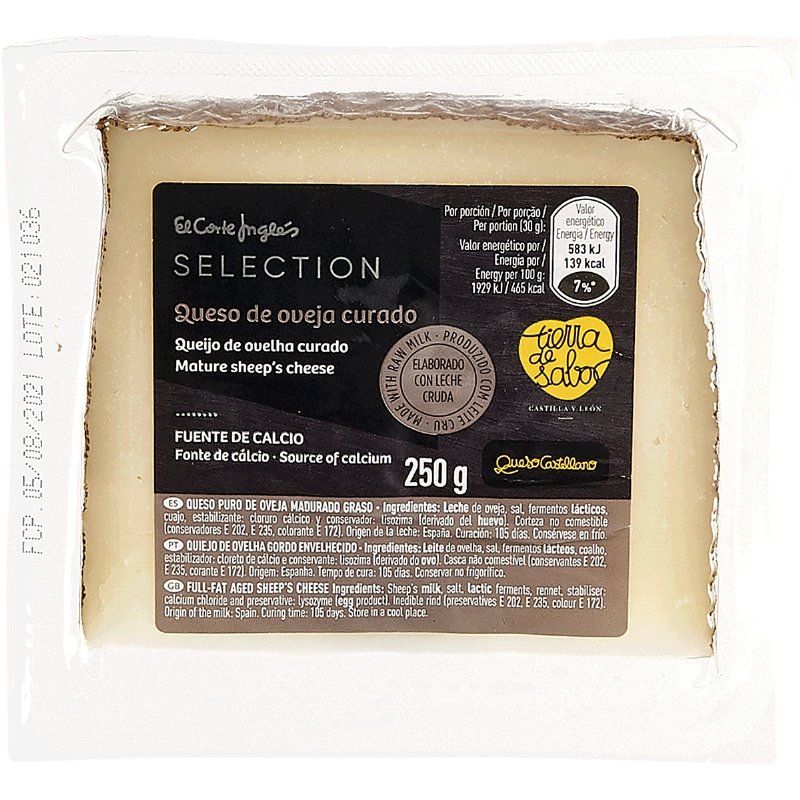 Queijo Da Espanha Curado De Leite Cru De Ovelha 250 g