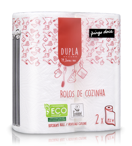 Rolo De Cozinha 2 Folhas Compacto 2=4 Rolos Pingo Doce 2Un