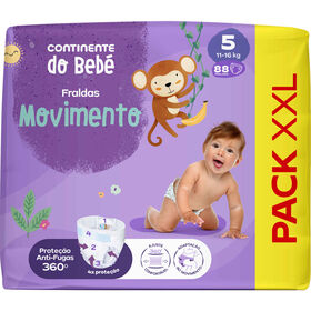 Box Fraldas Movimento 11-16 kg T5 Continente Do Bebé 88 Un