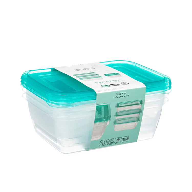 Hkh Conjunto 3 Caixas Rectangulares Para Alimentos
