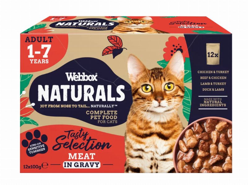 Comida Húmida Para Gato Natural Webbox Seleção De Carnes Em Molho 12X100 g