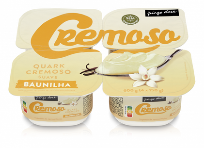Quark Cremoso Baunilha Pack 4 Pingo Doce 0.6Kg