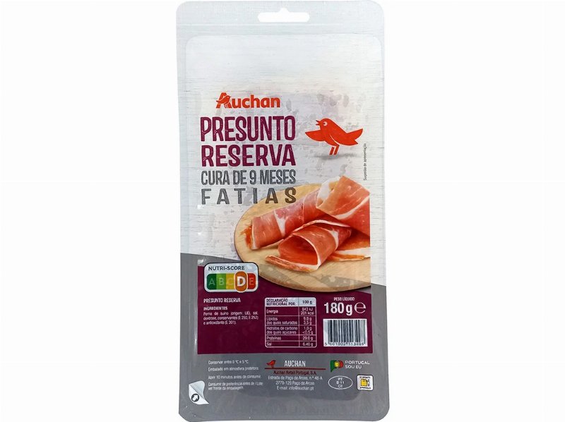 Presunto Reserva Auchan 9 Meses De Cura Fatias 180 g