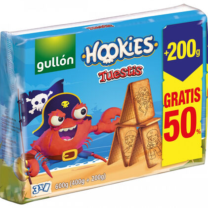 Bolachas Tuestis Hookies Pack 3 Gullón 0.6Kg
