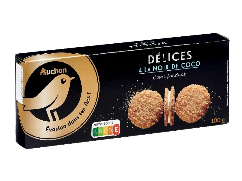 Bolacha Manteiga Auchan Collection Pedaços Coco Ralado Com Recheio 100 g