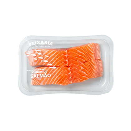 Lombos De Salmão Fresco Embalados Nossa Peixaria 0.35Kg