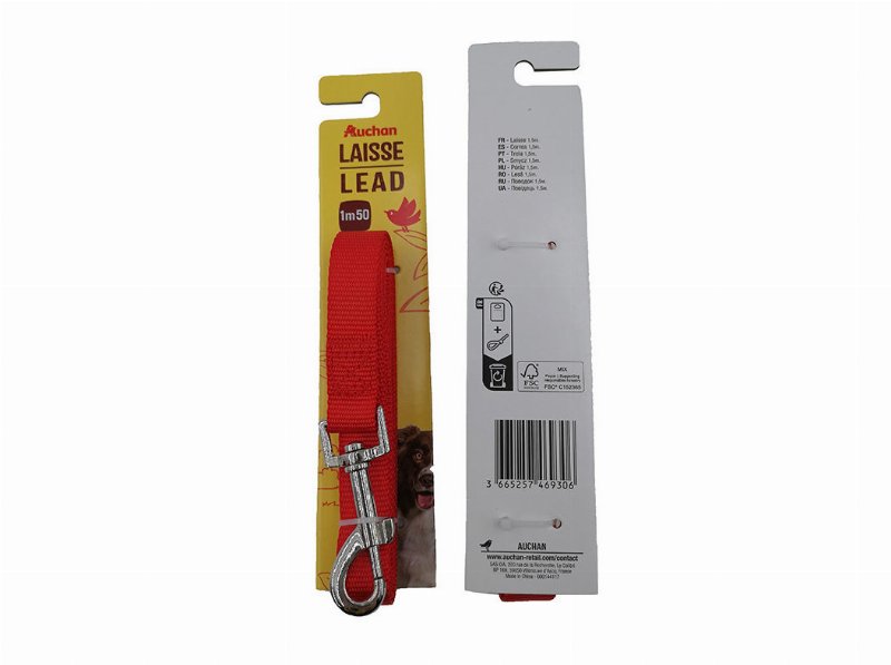 Trela Poliester Auchan Vermelha 2Cmx1.5M