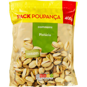 Pistácio Torrado Sem Sal Pack Poupança Continente 400 gr