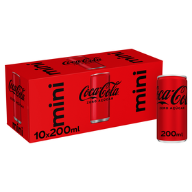 Refrigerante Em Lata Mini Com Gás Cola Zero Coca-Cola 10 X 20 cl