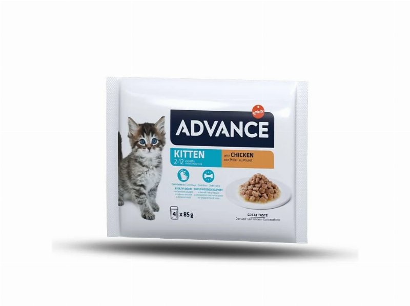 Comida Húmida Gato Advance Júnior Frango 4X85 g