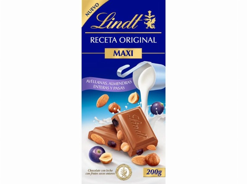 Chocolate De Leite Lindt Avelãs Amêndoas Passas 200 g