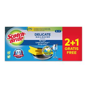 Esfregão Esponja Salva Unhas Não Risca Scotch-Brite 2 Un + 1 Un Grátis