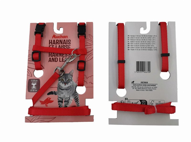 Peitoral Poliester Auchan Vermelho C/Trela 120Cm