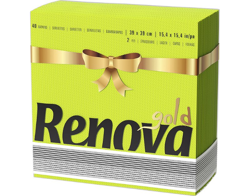 Guardanapos Renova Gold Verde Pack 40 Unidades