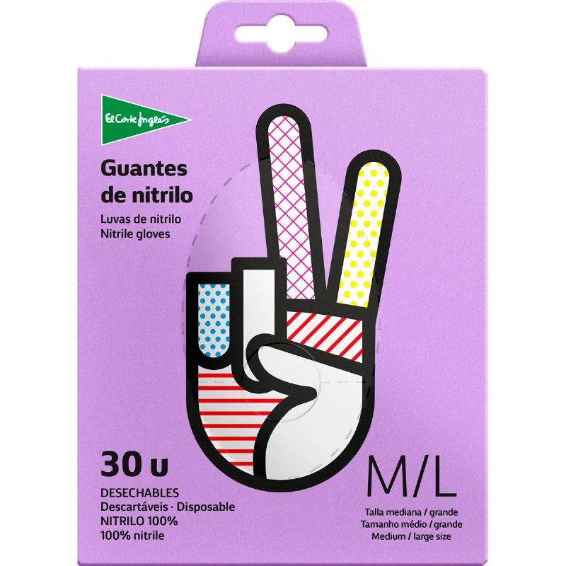 Luvas Descartáveis De Nitrilo M-L 30 unidades