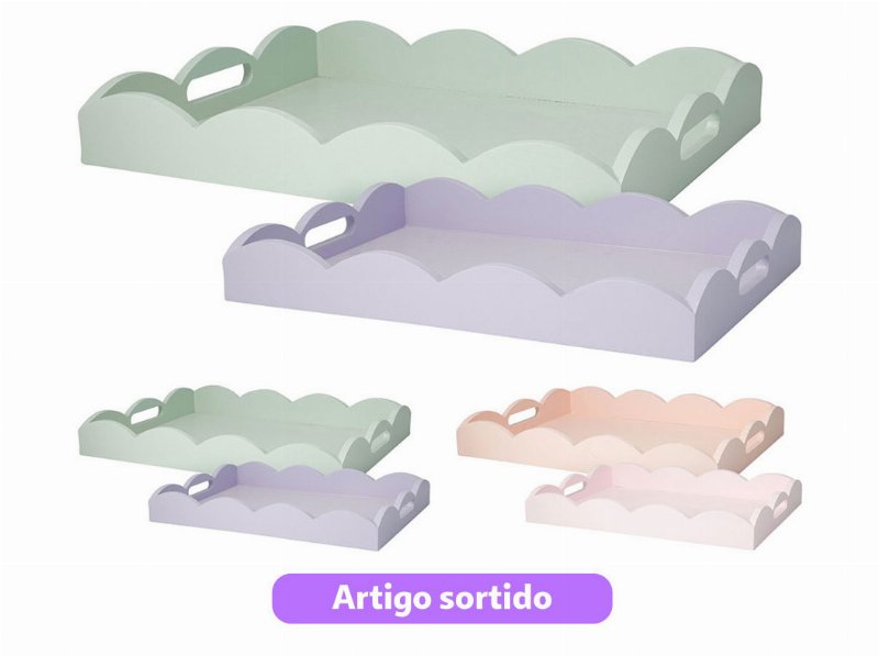 Conjunto De 2 Tabuleiros Cores Sortidas