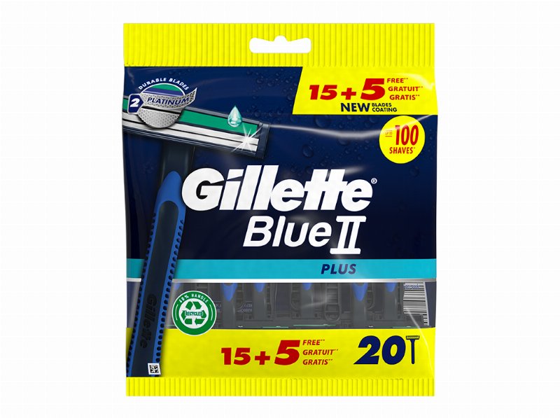 Máquina De Barbear Descartável Blueii Plus Gillette 20 Un